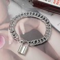 thumbnail image 2 of Hip Hop Lock Anklet Bracelet Silver Lock Pendant Ankle Chain Punk Thick Chain Lock Foot Chain Beach Anklet, 2 of 5