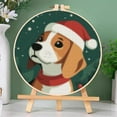 thumbnail image 3 of Merry Christmas Beagle Dog DIY Stamped Cross Stitch Kits Easy for Beginners with Hoop 11CT Counted Embroidery Needlepoint Crafts Arts for Handmade Enthusiasts and Home Decor 30x30cm(4), 3 of 8