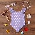 thumbnail image 5 of Abcomgle Kids Bathing Suits Girls Stretchy One Piece Swimsuit for Girls Cute Polka Dot Ruffled Girls Bathing Suit, 5 of 7