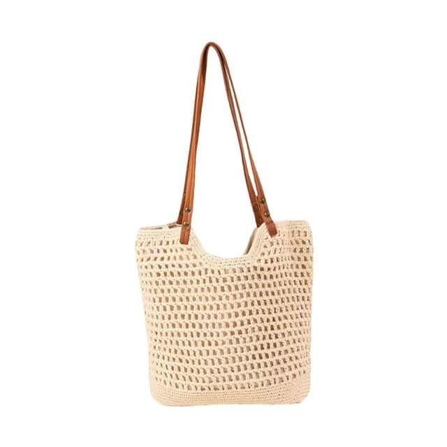 Bolso de hombro para mujer, bolso ligero, bolso de viaje de verano, bolso de mano para el trabajo Beige 30cmx34cm