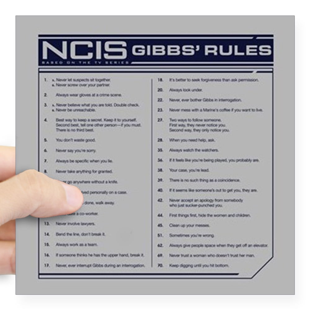 CafePress NCIS Gibbs' Rules Square Sticker 3" X 3 Square Sticker 3