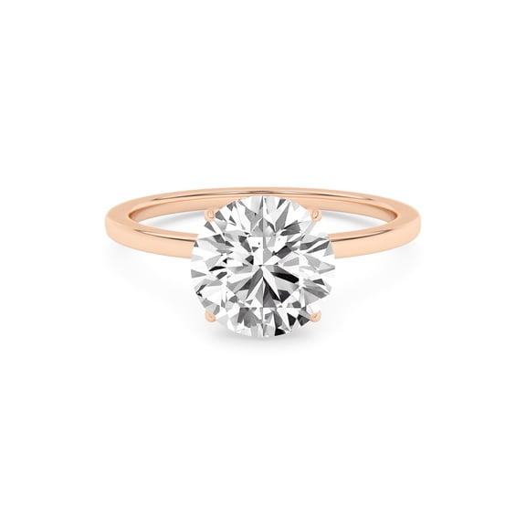 IGI Certified 4-Prong Solitaire Engagement Rings For Women, 2.00 Carat (ctw) Round Lab Grown Diamond Promise Ring For Her In 18k Solid Rose Gold | F-G, VS-SI Quality Ring Size-8.5