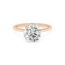 IGI Certified 4-Prong Solitaire Engagement Rings For Women, 2.00 Carat (ctw) Round Lab Grown Diamond Promise Ring For Her In 18k Solid Rose Gold | F-G, VS-SI Quality Ring Size-8.5