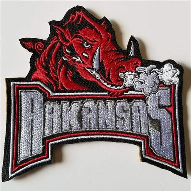 Hand Stitched Razorback Design cloth hook and eye 703898-2 3.75 x 3 in. NCAA Arkansas Razorbacks ...