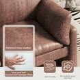 thumbnail image 2 of AECOJOY 68" Loveseat Sofa Couch for living room leather couch with Soft Cushions & Thick Armrests in Brown, 2 of 7
