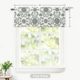 thumbnail image 3 of DriftAway Twyla Linen Blend Blackout Valance for Kitchen 18 Inch Length Boho Floral Printed Lined Rod Pocket Room Darkening Window Curtain Valance for Living Room Bedroom 52x18 Inch Ivory Gray, 3 of 8