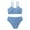 Dark Blue, variant on Ruyang Girls 2025 Kids Bikini Swimsuit Solid High Waist Set Youth Swimming Bathing Suits Spaghetti Athletic Sport Swimwear Suits