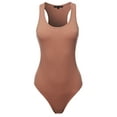 thumbnail image 2 of A2Y Women's Fashion Basic Premium Cotton Racerback Tank Body Suit Eggshell S, 2 of 5