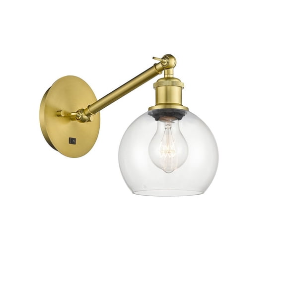 317-1W-SG-G122-6-LED-Innovations Lighting-Athens - 1 Light Wall Sconce In Industrial Style-10.5 Inches Tall and 6 Inches Wide Satin Gold Clear