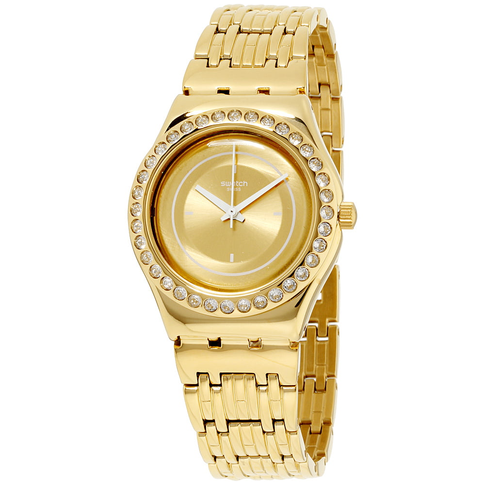 Swatch - Swatch Irony Quartz Movement Gold Dial Ladies Watch YLG136G ...