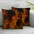 thumbnail image 3 of BCIIG Cotton Linen Pillow Covers Simple and Cool Flame Throw Pillow Covers Cases for Couch Sofa Bed Home Decor 18 X 18 Inches, 3 of 5