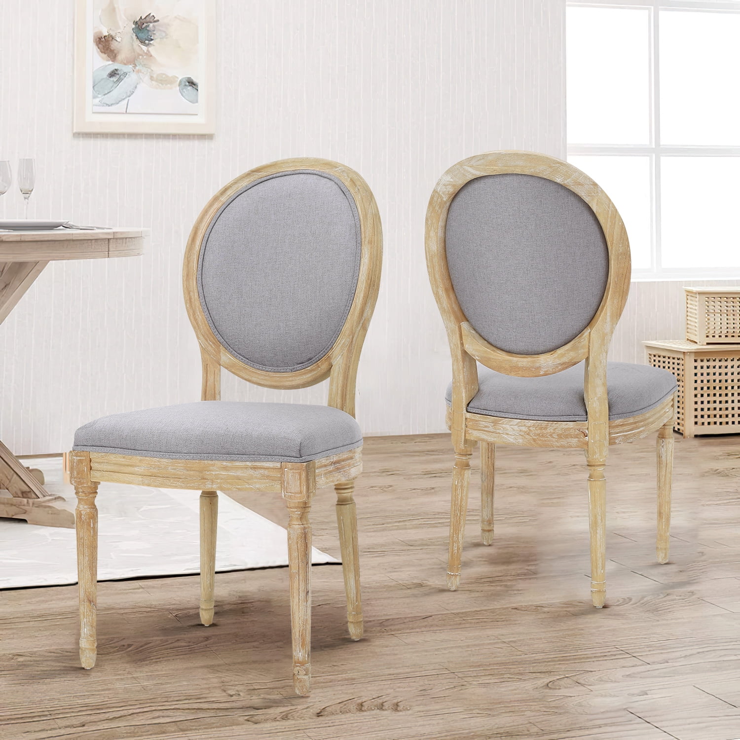 Kadyn Indoor Traditional Fabric Dining Chairs, Upholstered Dining Chair with Back, Mid-Century Modern Fabric Dinner Chairs for Dinning Room, Light Grey Kadyn Indoor Traditional Fabric Dining Chairs, Upholstered Dining Chair with Back, Mid-Century Modern Fabric Dinner Chairs for Dinning Room, Light Grey