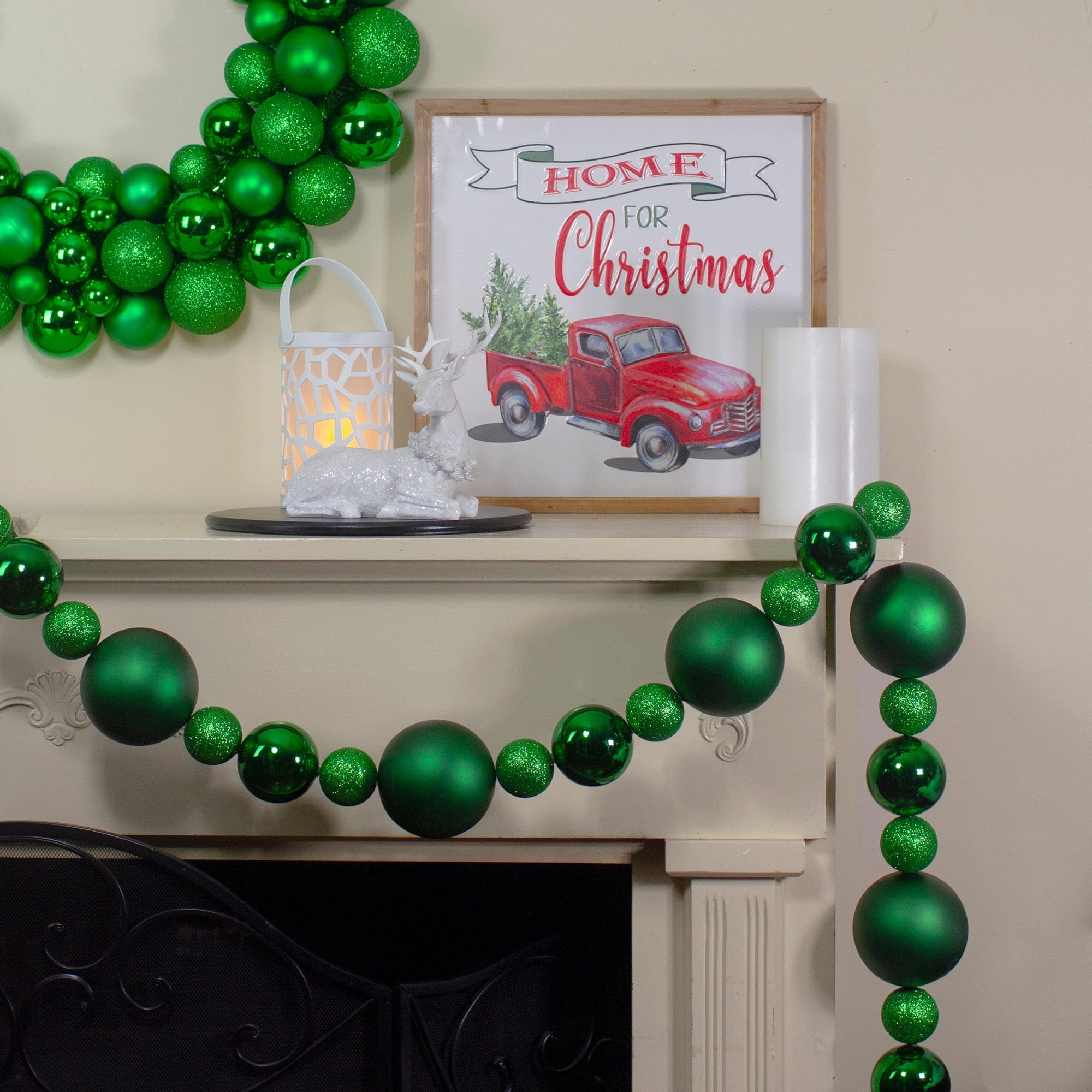 6' Shatterproof Ball Artificial Christmas Garland - Unlit Red Green Burgundy and Gold