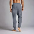 thumbnail image 5 of Domuza Pajamas for Men Pants Lightweight Stretch Drawstring Soft Casual Jogger Pj Bottoms Loose Comfy Lounge Sleepwear with Pockets Gray 3XL, 5 of 9