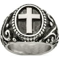 thumbnail image 1 of Stainless Steel Antiqued And Polished Cross Ring (Size 11) Made In China sr638-11, 1 of 5