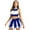 Blue, variant on vastwit Womens Cheer Leader Costume Uniform Cheerleading Crop Top with Pleated Mini Skirt Sets Black S