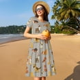 thumbnail image 4 of Uemuo Cute Dog Print Womens Summer Dress Casual Swing Short Sleeve Sundresses Beach A-line Shift Dress, 4 of 6