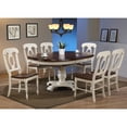 thumbnail image 3 of Coastal Dining Chairs - Solid Wood Side Chairs, Set of 2 - Antique White & Chestnut Brown, 3 of 4