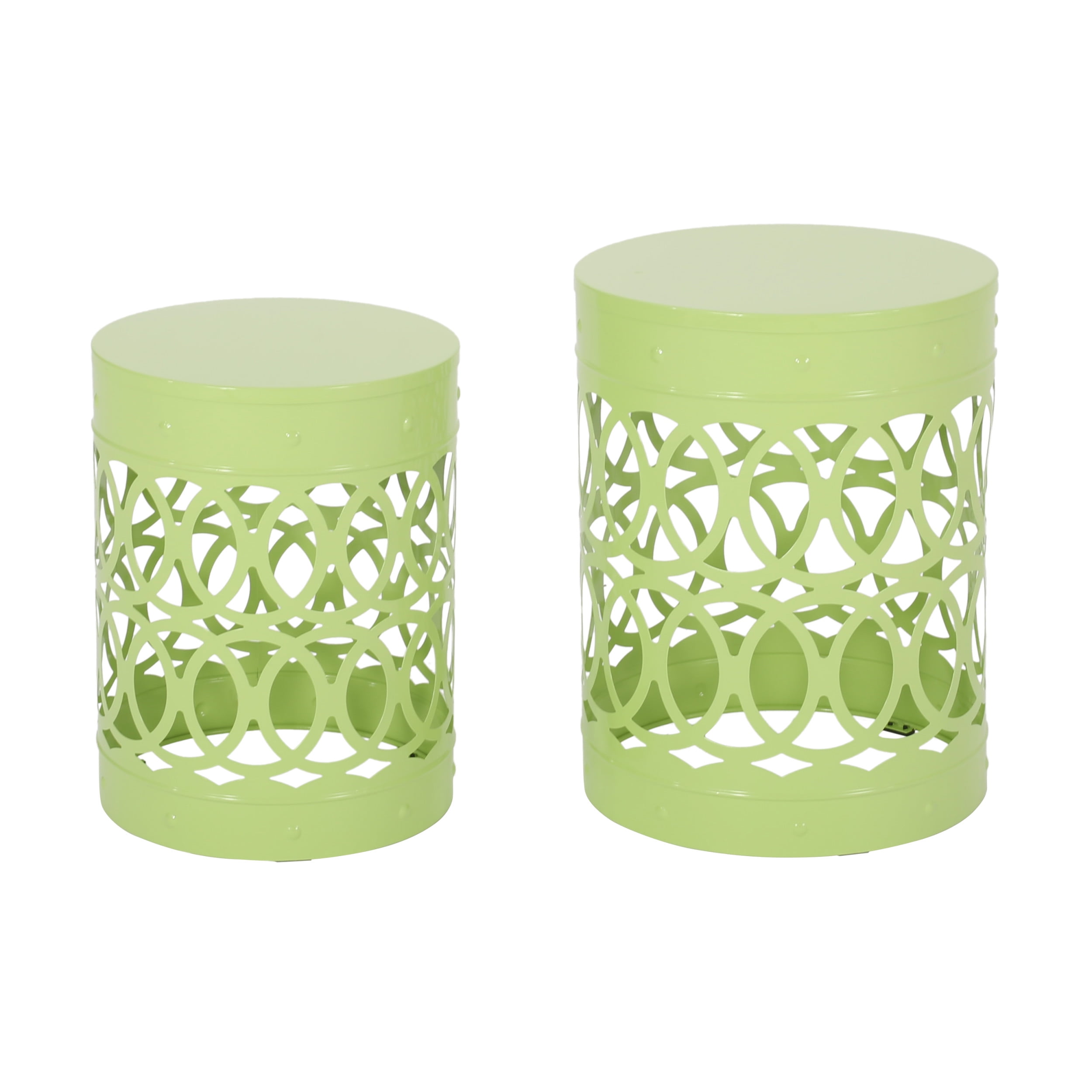 Holt Metal Outdoor Side Tables, Set of 2, Green