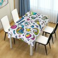 thumbnail image 4 of Yayeee Tablecloths 60" x 60" Rectangle Wrinkle Resistant Party Table Cover, Blue Doodle Pattern, 4 of 8