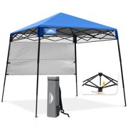 EAGLE PEAK 8 x 8 x 7.22 ft Slant Leg Lightweight Compact Portable Canopy w/ Backpack(Blue)