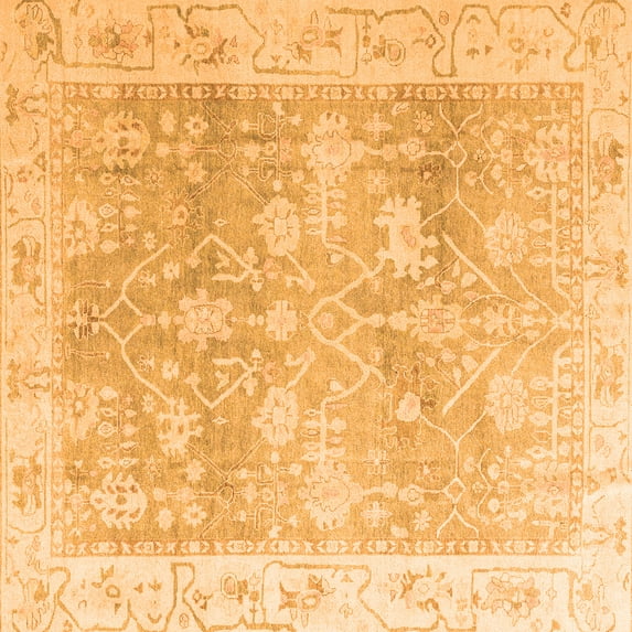 Ahgly Company Indoor Square Oriental Orange Traditional Area Rugs, 6' Square