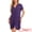 Purple, variant on DARING DIVA Women's Short Sleeve Button Down Nightshirt XS Purple