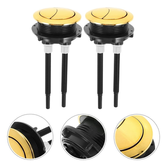 Homoyoyo Flushing Button Toilet Dual Flush Button Golden 2Pcs