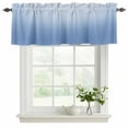 thumbnail image 2 of 2 Panels Light Blue Ombre Valance for Windows, Modern Rustic Aqua Gradient Light Filtering Kitchen Curtains, Rod Pocket Window Treatment Curtain Valances for Living Room Bedroom, 42"x12", 2 of 9