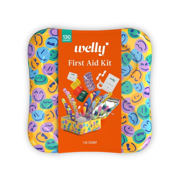 Welly First Aid Kit, Assorted Bandages and Ointments, 130 Count