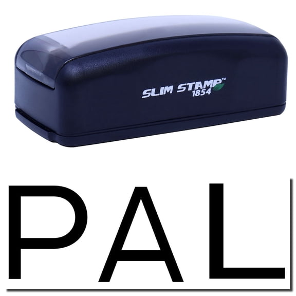 Large Pre-Inked PAL Stamp, Slim 1854, Ultra Slim Design, Impression Size 1-13/16" by 2-1/2", Up to 25,000 Impressions - Black Ink