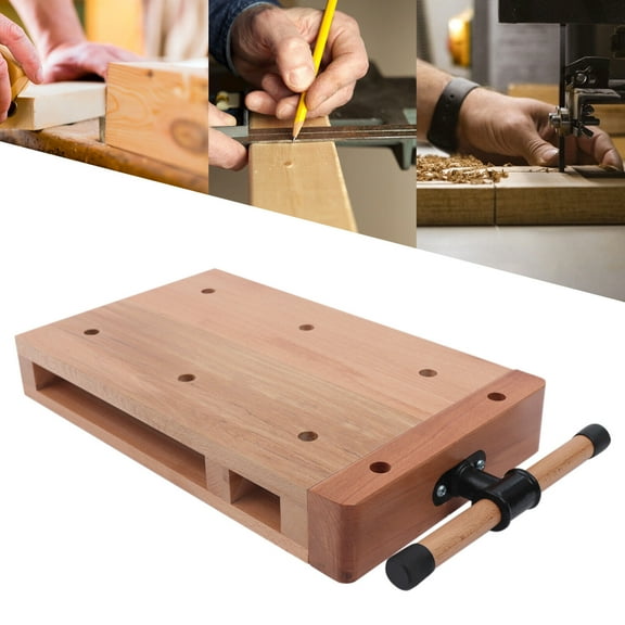 Original Wood Color Wood Vise Workbench Suitable for Homes, Woodworking Studios With Two G-type Fixing Clips