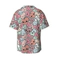 thumbnail image 2 of Vsdgher Cartoon Hearts Print Men's Wrinkle Free Untucked Cuban Shirt Business Casual Button Down Shirts Short Sleeve Shirt, 2 of 7