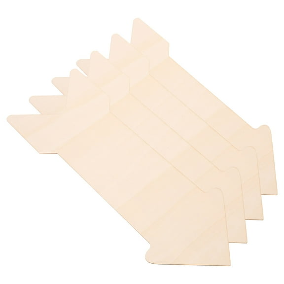 OUNONA DIY Craft Arrow Wood Slices for Home Decor Unfinished Beige Wooden Cutouts Thickened Smooth Surface 4 Pieces