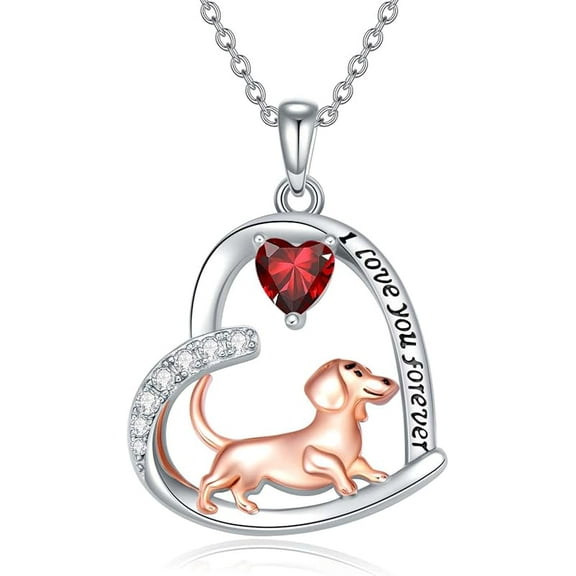 Dog Necklace 925 Sterling Silver Dachshund/Corgi/Pitbull/Yorkshire/Schnauzer Pendant Cute Animal Puppy Dog Jewelry Gifts for Women
