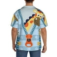 thumbnail image 3 of Sikiie Giraffe Come Out From Zipper Men's Wrinkle Free Untucked Cuban Shirt Business Casual Button Down Shirts Short Sleeve ShirtXX-Large, 3 of 5