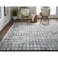 thumbnail image 3 of 4' X 6' Gray Silver And Ivory Geometric Hand Woven Stain Resistant Area Rug With Fringe, 3 of 9
