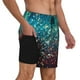thumbnail image 2 of Balery Colorful Rainbow Glitter Bañador para hombre, shorts de playa de secado rápido con entrepierna y forro de compresión-XX-Large, 2 of 6