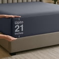thumbnail image 1 of Sábana bajera ajustable Utopia Bedding Twin XL, 21 pulgadas de profundidad, bolsillo gris, 1 of 8