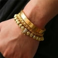 thumbnail image 1 of Pulseras de corona Micro pavé de lujo para hombre, abalorio real romano, brazaletes de cristales de acero inoxidable, regalo de joyería para pareja, 1 of 8