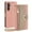 Pink, variant on Dteck Bag Crossbody Strap Case for Samsung Galaxy A15 5G,Magnetic Leather Card Slots Zipper Wallet Hidden Mirror Case Shockproof Stand Full Body Protective Cover with Detachable Metal Strap,Gray