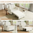 thumbnail image 4 of Muumblus 3-in-1 Convertible Chair Bed, 80" Extra Long Sleeper Lounge Chair with USB & Storage, Pull Out Sofa Bed for Living Room, Apt., Beige Chenille, 4 of 9