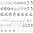 thumbnail image 1 of 1 caja con 15 dijes colgantes de sol, luna y estrellas para hacer aretes, collares y pulseras. Materiales para la creación de joyas. Color plata., 1 of 8