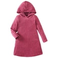 thumbnail image 2 of EnJoCho Girls Long Sleeve Ribbed Dress Set for Toddlers 2-8 Years, Solid Color Casual Elegant Everyday Outfit Knit Dresses, 2 of 9