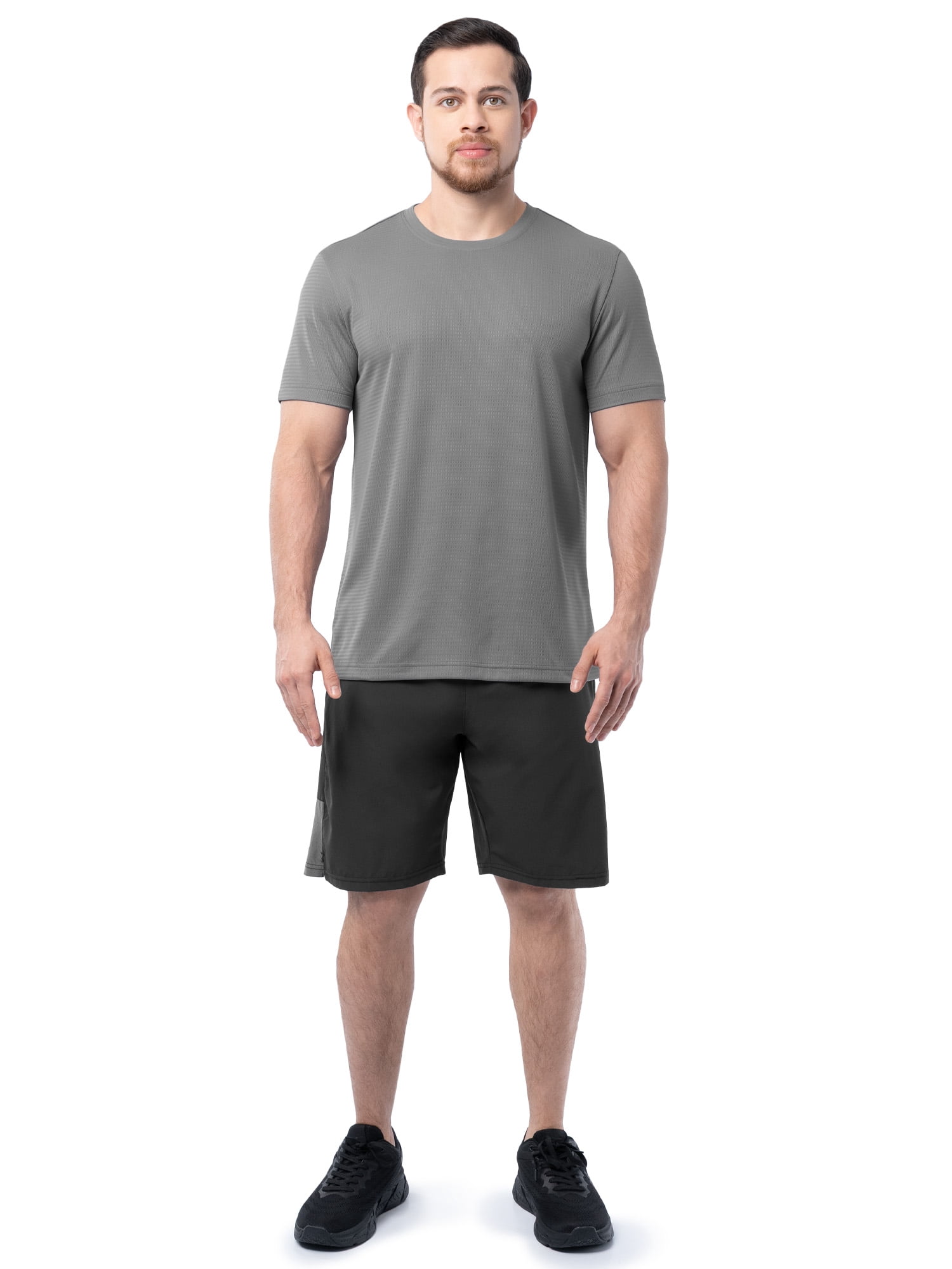 Athletic Works Men's and Big Men's Core Linear Mesh Active Short Sleeve Tee, Sizes S-3XL