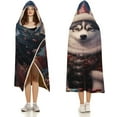 thumbnail image 3 of Hooded Blanket Siberia Dog For Adults Christmas Wearable Blanket Cute Husky Christmas Cloak Hooded Blanket, 3 of 6