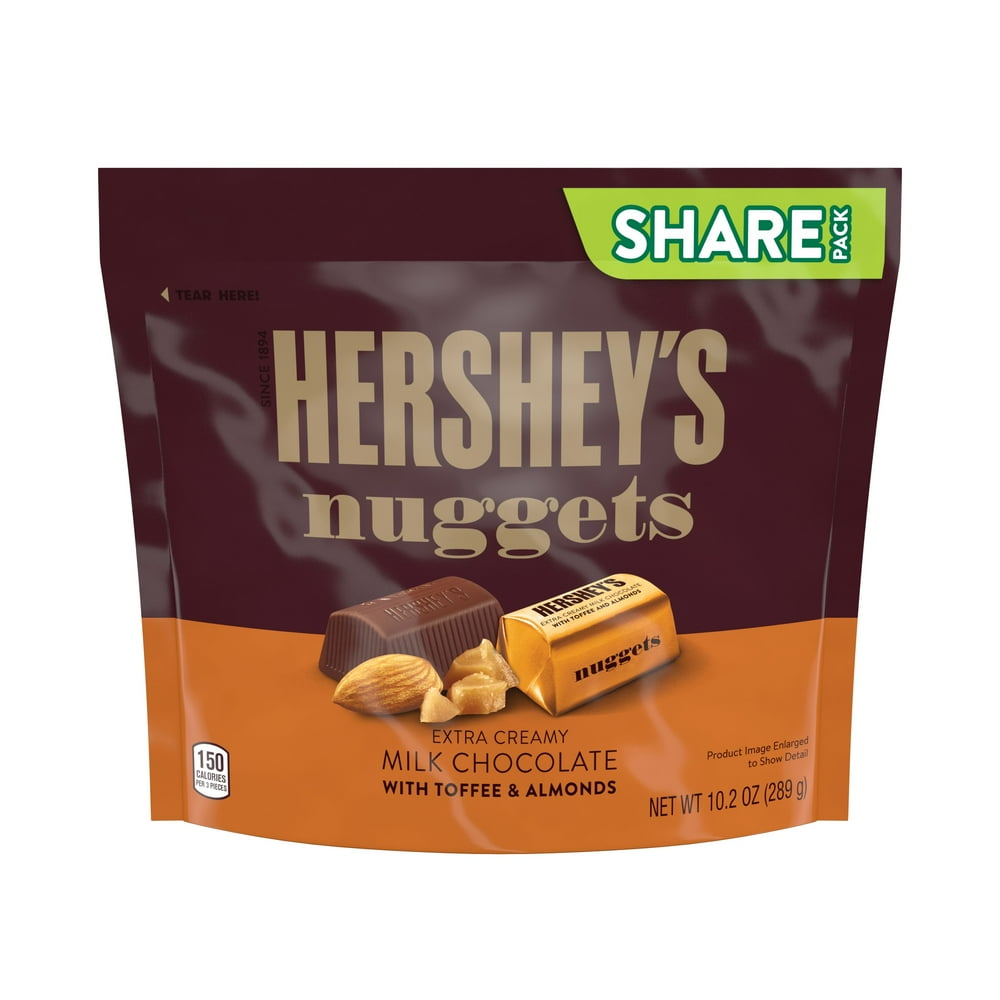 HERSHEY'S NUGGETS Milk Chocolate with Almonds and Toffee Candy, Bulk