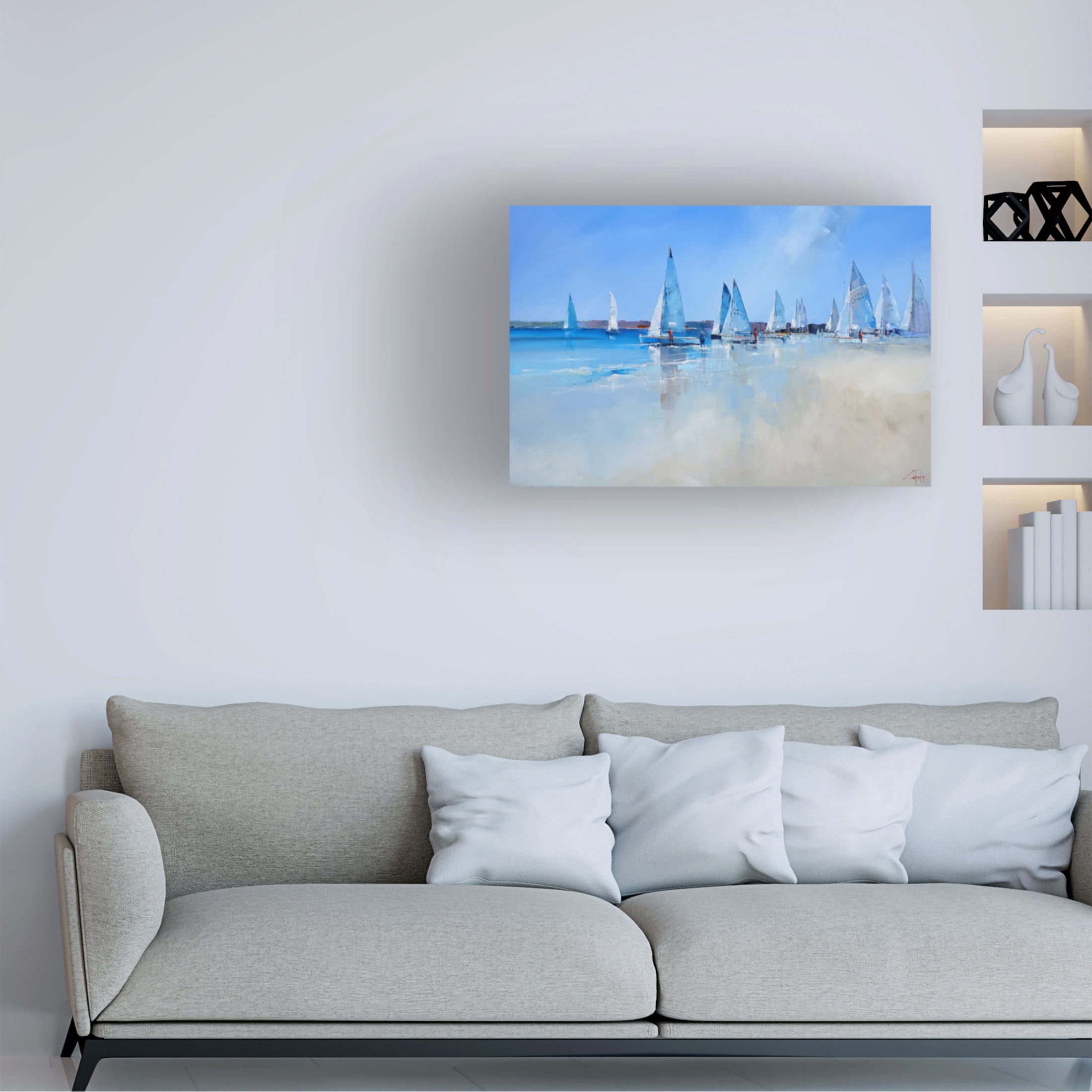 Canvas Wall Art - Craig Trewin Penny 'Race Day, Aspendale' Wall Art for Living Room, Bedroom, or Office Décor by Trademark Fine Art - 32 x 22 Inches