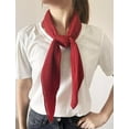 thumbnail image 3 of stylesilove Women Crinkle Pleated Square Scarf Solid Color Neckerchief Soft Bandana Small Shawl Neck Wraps for All Season (Red), 3 of 8