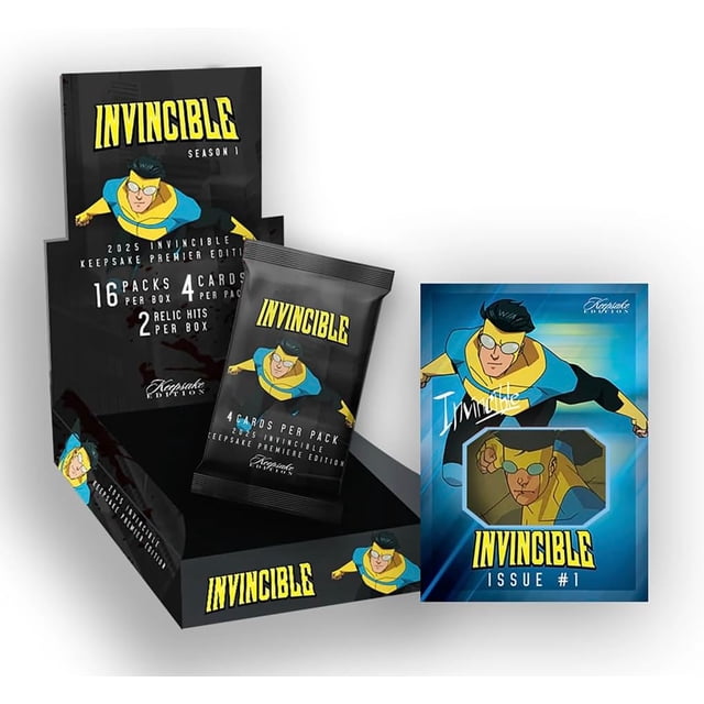 2025 Invincible Season 1 Keepsake Premiere Hobby Edition: 2 Relics Per Box Guaranteed, Chase Rare Autos & Patches